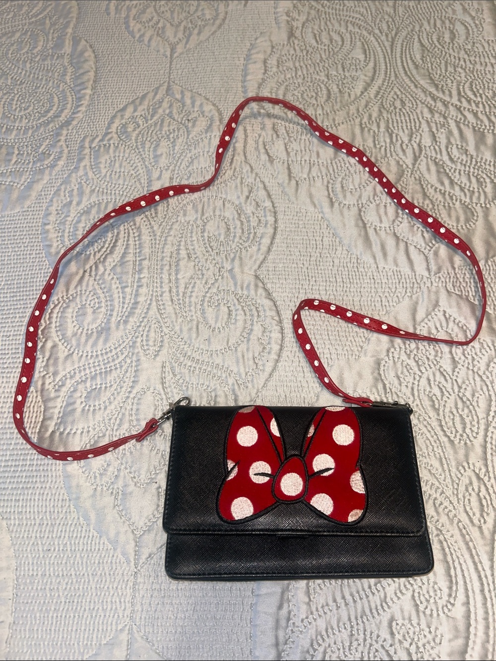 Disney Black Crossbody Bag with Red Polka Dot Bow